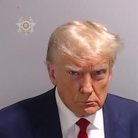 Presidential mug shot of inmate No. P01135809 is stark in its simplicity